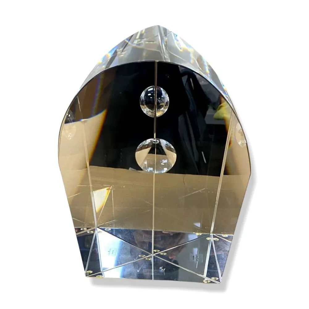 $190 Global Views Small Crystal Owl Decorative Accent Table Office Sculpture